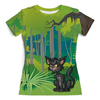 Заказать женскую футболку в Москве. Футболка с полной запечаткой (женская) Злой черный котенок (1) от T-shirt print  - готовые дизайны и нанесение принтов.