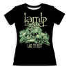 Заказать женскую футболку в Москве. Футболка с полной запечаткой (женская) Lamb of God от geekbox - готовые дизайны и нанесение принтов.