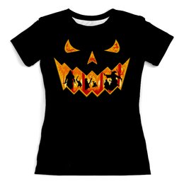 Заказать женскую футболку в Москве. Футболка с полной запечаткой (женская) Halloween     от T-shirt print  - готовые дизайны и нанесение принтов.