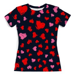 Заказать женскую футболку в Москве. Футболка с полной запечаткой (женская) Сердце от THE_NISE  - готовые дизайны и нанесение принтов.
