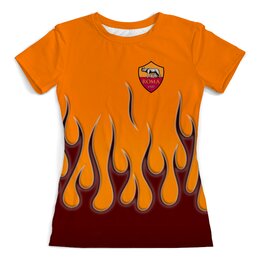 Заказать женскую футболку в Москве. Футболка с полной запечаткой (женская) FC Roma от THE_NISE  - готовые дизайны и нанесение принтов.