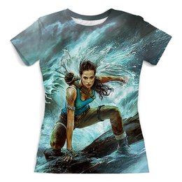 Заказать женскую футболку в Москве. Футболка с полной запечаткой (женская) Tomb Raider: Лара Крофт от balden - готовые дизайны и нанесение принтов.