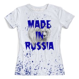 Заказать женскую футболку в Москве. Футболка с полной запечаткой (женская) Мишка от THE_NISE  - готовые дизайны и нанесение принтов.