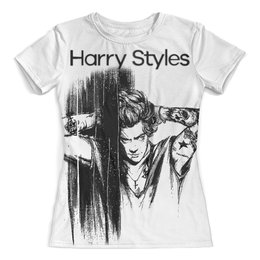 Заказать женскую футболку в Москве. Футболка с полной запечаткой (женская) Harry Styles  от T-shirt print  - готовые дизайны и нанесение принтов.