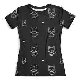Заказать женскую футболку в Москве. Футболка с полной запечаткой (женская) Котики  от T-shirt print  - готовые дизайны и нанесение принтов.