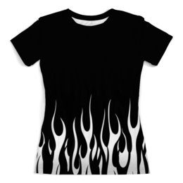 Заказать женскую футболку в Москве. Футболка с полной запечаткой (женская) Огонь от THE_NISE  - готовые дизайны и нанесение принтов.