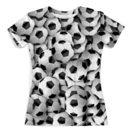 Заказать женскую футболку в Москве. Футболка с полной запечаткой (женская) Футбольный мяч от weeert - готовые дизайны и нанесение принтов.