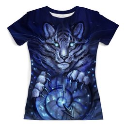 Заказать женскую футболку в Москве. Футболка с полной запечаткой (женская) Тигр  от T-shirt print  - готовые дизайны и нанесение принтов.