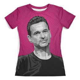 Заказать женскую футболку в Москве. Футболка с полной запечаткой (женская) Dave Gahan (Depeche Mode) от balden - готовые дизайны и нанесение принтов.
