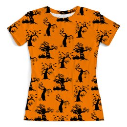 Заказать женскую футболку в Москве. Футболка с полной запечаткой (женская) Halloween от valezar - готовые дизайны и нанесение принтов.