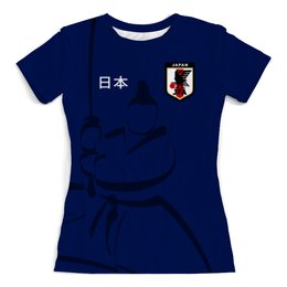 Заказать женскую футболку в Москве. Футболка с полной запечаткой (женская) Сборная Японии от geekbox - готовые дизайны и нанесение принтов.