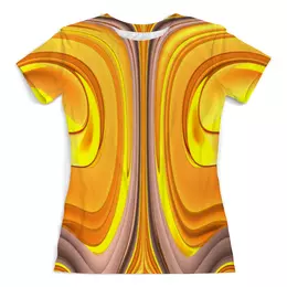 Заказать женскую футболку в Москве. Футболка с полной запечаткой (женская) Желтый струйчатый мотив от Alexey Evsyunin - готовые дизайны и нанесение принтов.