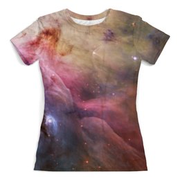 Заказать женскую футболку в Москве. Футболка с полной запечаткой (женская) Orion Nebula (M42) от Виктор Гришин - готовые дизайны и нанесение принтов.
