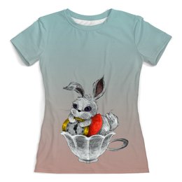 Заказать женскую футболку в Москве. Футболка с полной запечаткой (женская) Кролик от ПРИНТЫ ПЕЧАТЬ  - готовые дизайны и нанесение принтов.
