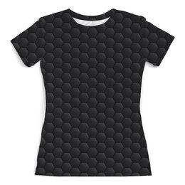 Заказать женскую футболку в Москве. Футболка с полной запечаткой (женская) Чёрная броня от bd-art  - готовые дизайны и нанесение принтов.