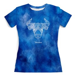 Заказать женскую футболку в Москве. Футболка с полной запечаткой (женская) Знак бык от THE_NISE  - готовые дизайны и нанесение принтов.
