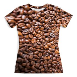 Заказать женскую футболку в Москве. Футболка с полной запечаткой (женская) Кофе, кофе и еще раз кофе от Алёна Пухова - готовые дизайны и нанесение принтов.