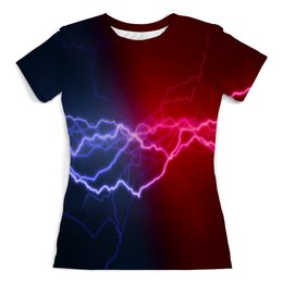 Заказать женскую футболку в Москве. Футболка с полной запечаткой (женская) Молния от THE_NISE  - готовые дизайны и нанесение принтов.