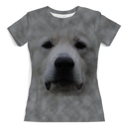 Заказать женскую футболку в Москве. Футболка с полной запечаткой (женская) Собака от weeert - готовые дизайны и нанесение принтов.
