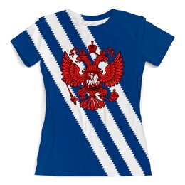 Заказать женскую футболку в Москве. Футболка с полной запечаткой (женская) Russia от THE_NISE  - готовые дизайны и нанесение принтов.