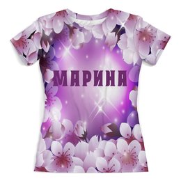 Заказать женскую футболку в Москве. Футболка с полной запечаткой (женская) МАРИНА от Natali  - готовые дизайны и нанесение принтов.