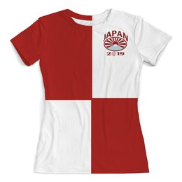Заказать женскую футболку в Москве. Футболка с полной запечаткой (женская) Регби. Япония 2019 от rugby - готовые дизайны и нанесение принтов.
