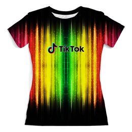 Заказать женскую футболку в Москве. Футболка с полной запечаткой (женская) Tik Tok от THE_NISE  - готовые дизайны и нанесение принтов.