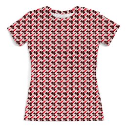 Заказать женскую футболку в Москве. Футболка с полной запечаткой (женская) Сердечки от Лана  - готовые дизайны и нанесение принтов.