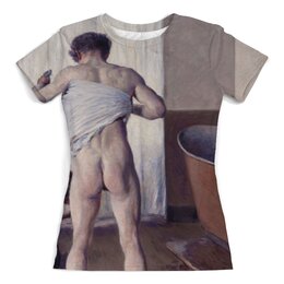 Заказать женскую футболку в Москве. Футболка с полной запечаткой (женская) Мужчина в ванной (картина Кайботта) от trend - готовые дизайны и нанесение принтов.