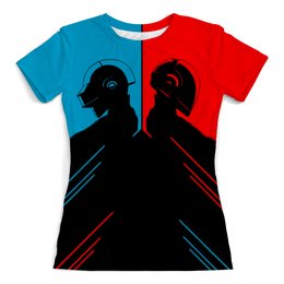 Заказать женскую футболку в Москве. Футболка с полной запечаткой (женская) Daft Punk от balden - готовые дизайны и нанесение принтов.
