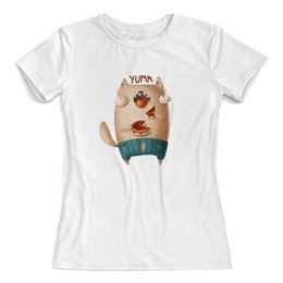 Заказать женскую футболку в Москве. Футболка с полной запечаткой (женская)  Котик от THE_NISE  - готовые дизайны и нанесение принтов.