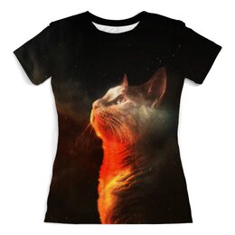Заказать женскую футболку в Москве. Футболка с полной запечаткой (женская)  Кошка от THE_NISE  - готовые дизайны и нанесение принтов.