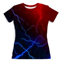 Заказать женскую футболку в Москве. Футболка с полной запечаткой (женская) Молния от THE_NISE  - готовые дизайны и нанесение принтов.