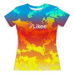 Заказать женскую футболку в Москве. Футболка с полной запечаткой (женская) Likee от THE_NISE  - готовые дизайны и нанесение принтов.