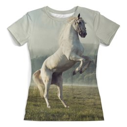 Заказать женскую футболку в Москве. Футболка с полной запечаткой (женская) Лошадь от THE_NISE  - готовые дизайны и нанесение принтов.
