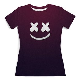 Заказать женскую футболку в Москве. Футболка с полной запечаткой (женская) Marshmello от weeert - готовые дизайны и нанесение принтов.