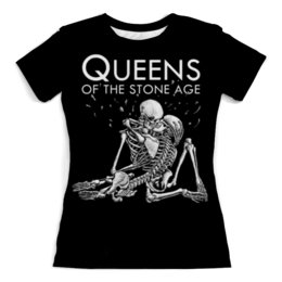 Заказать женскую футболку в Москве. Футболка с полной запечаткой (женская) Queens of the Stone Age от geekbox - готовые дизайны и нанесение принтов.