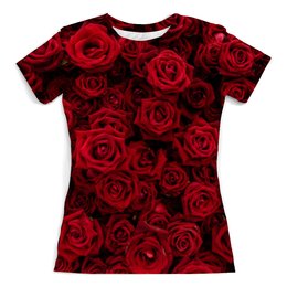 Заказать женскую футболку в Москве. Футболка с полной запечаткой (женская) Сад роз от THE_NISE  - готовые дизайны и нанесение принтов.