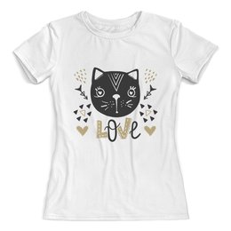 Заказать женскую футболку в Москве. Футболка с полной запечаткой (женская) кошка от THE_NISE  - готовые дизайны и нанесение принтов.