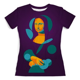 Заказать женскую футболку в Москве. Футболка с полной запечаткой (женская) Mona Lisa от balden - готовые дизайны и нанесение принтов.