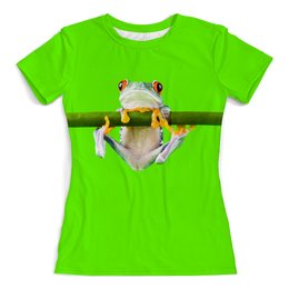 Заказать женскую футболку в Москве. Футболка с полной запечаткой (женская) лягушка от THE_NISE  - готовые дизайны и нанесение принтов.