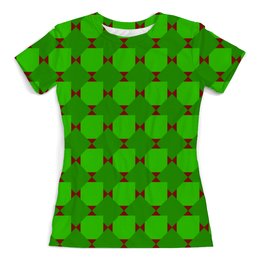 Заказать женскую футболку в Москве. Футболка с полной запечаткой (женская) Зеленые ромбы от THE_NISE  - готовые дизайны и нанесение принтов.