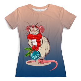 Заказать женскую футболку в Москве. Футболка с полной запечаткой (женская) Год крысы   от T-shirt print  - готовые дизайны и нанесение принтов.
