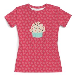 Заказать женскую футболку в Москве. Футболка с полной запечаткой (женская) сладости от THE_NISE  - готовые дизайны и нанесение принтов.