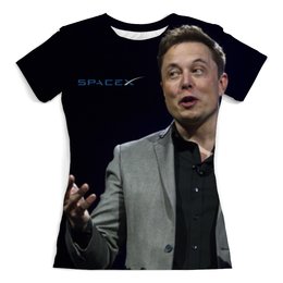 Заказать женскую футболку в Москве. Футболка с полной запечаткой (женская) SpaceX. Dragon от The Spaceway  - готовые дизайны и нанесение принтов.