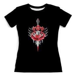 Заказать женскую футболку в Москве. Футболка с полной запечаткой (женская) цветок от THE_NISE  - готовые дизайны и нанесение принтов.