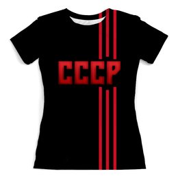 Заказать женскую футболку в Москве. Футболка с полной запечаткой (женская) Советский союз от weeert - готовые дизайны и нанесение принтов.
