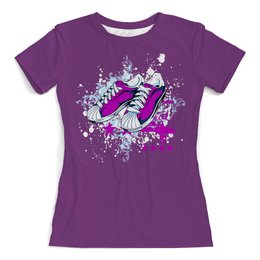 Заказать женскую футболку в Москве. Футболка с полной запечаткой (женская) Спортивная обувь от T-shirt print  - готовые дизайны и нанесение принтов.