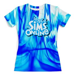 Заказать женскую футболку в Москве. Футболка с полной запечаткой (женская) Sims Online от THE_NISE  - готовые дизайны и нанесение принтов.