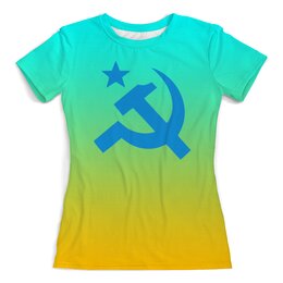 Заказать женскую футболку в Москве. Футболка с полной запечаткой (женская) Советский Союз от THE_NISE  - готовые дизайны и нанесение принтов.